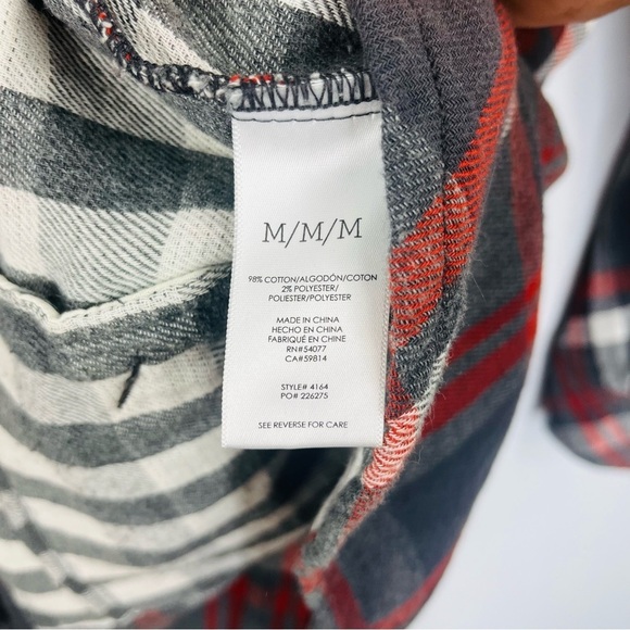 Cabi Size Medium Tavern Shirt Double Layer Plaid Grey Red ZZ1 - Picture 4 of 8